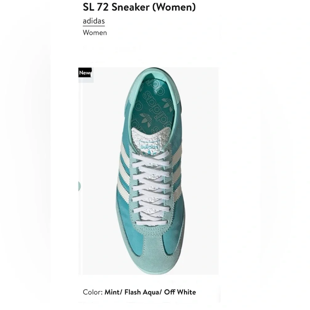 *new* Adidas Women's SL 72 Sneakers - Easy Mint - Picture 8 of 13